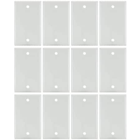 Sunlite 1-Gang Blank Switch/ Receptacle Plate White Plastic 4.5-in X 2.8-in  Matching Screws Included, 12PK 40922-NS